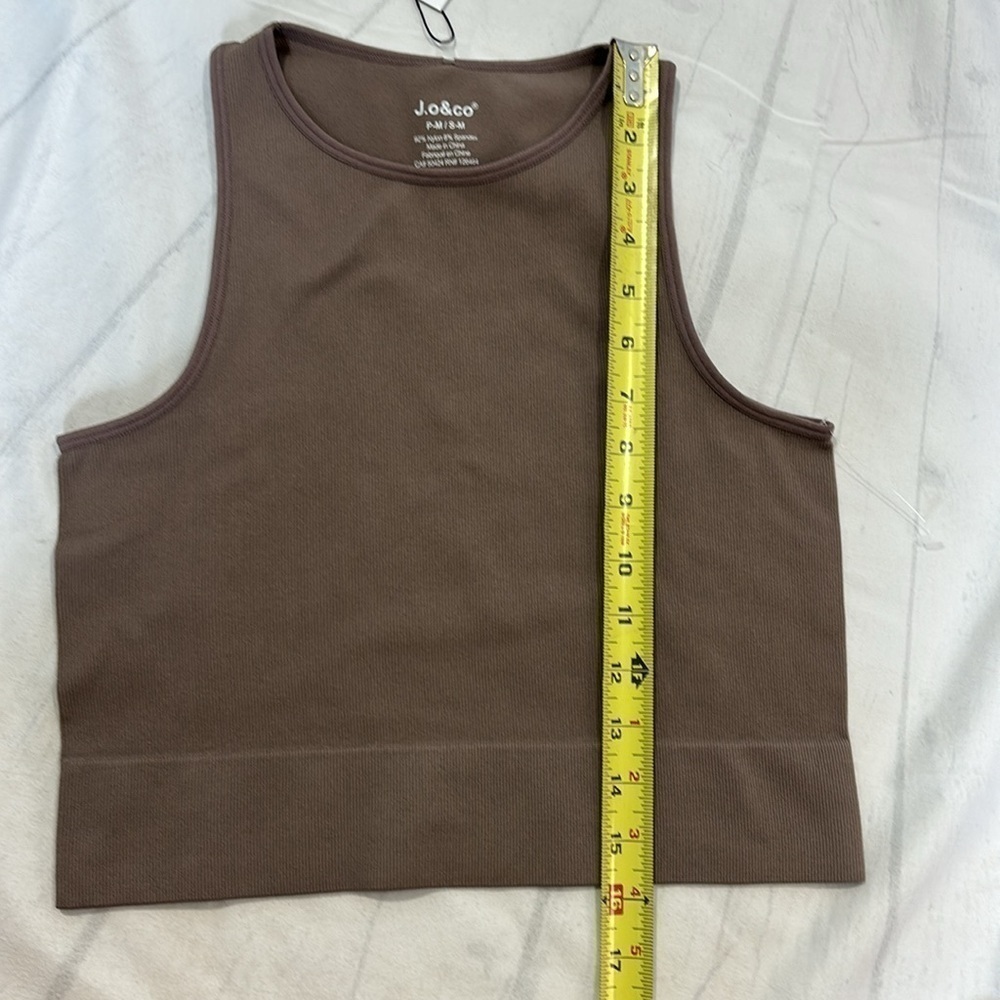 NWT J.o&co Ribbed Cropped Tank Size S-M - Picture 5 of 6
